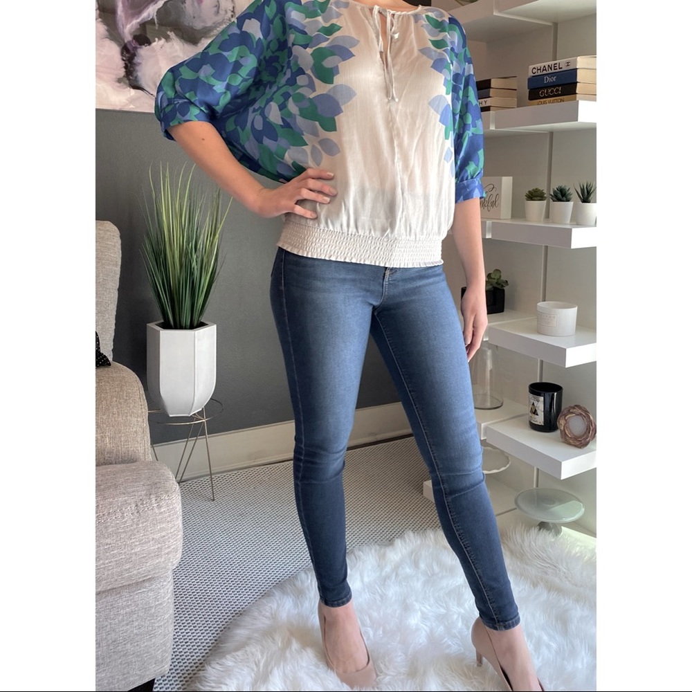 NY & Company Multi Color Blouse